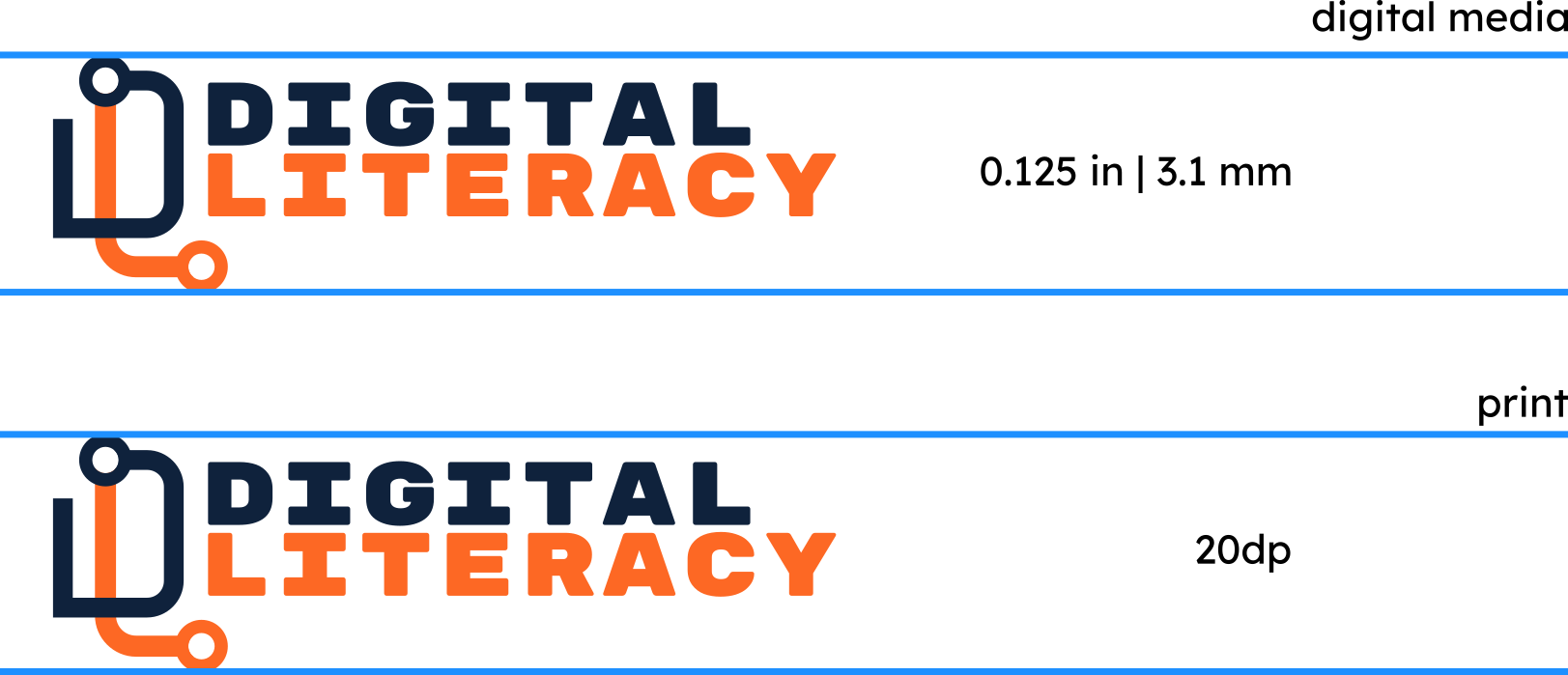 The Digital Literacy Logo sizes